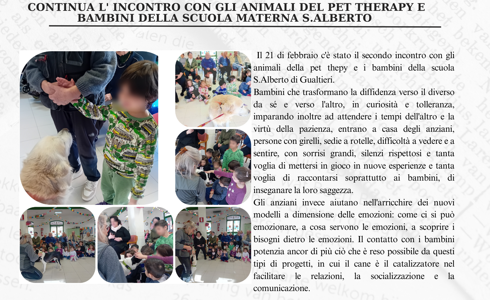 Pet Therapy e Bambini al Felice Carri di Gualtieri