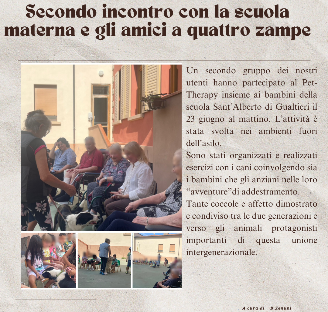 Un dolce incontro tra generazioni e amici a quattro zampe
